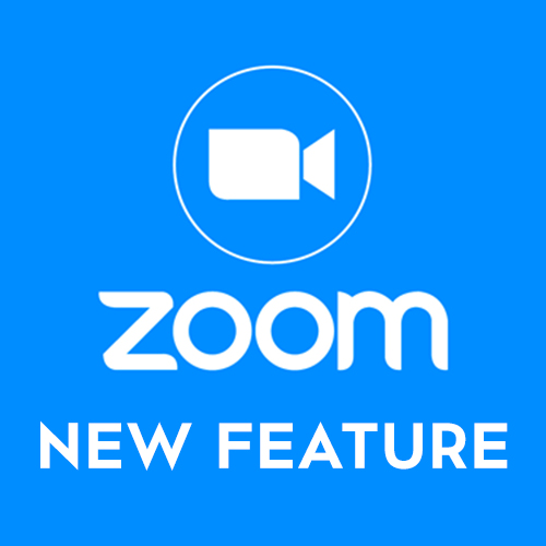 Zoom logo with white camera icon above.
