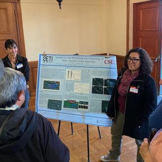 Geological Science student Katya Yanez presenting her undergraduate research at CGS 2023