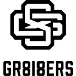 GR818ers (pronounced great one eighters) black on white background