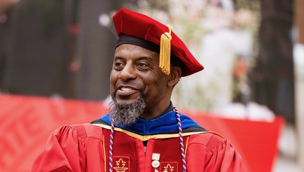 CSUN political science professor Boris Ricks during 2024 commencement.