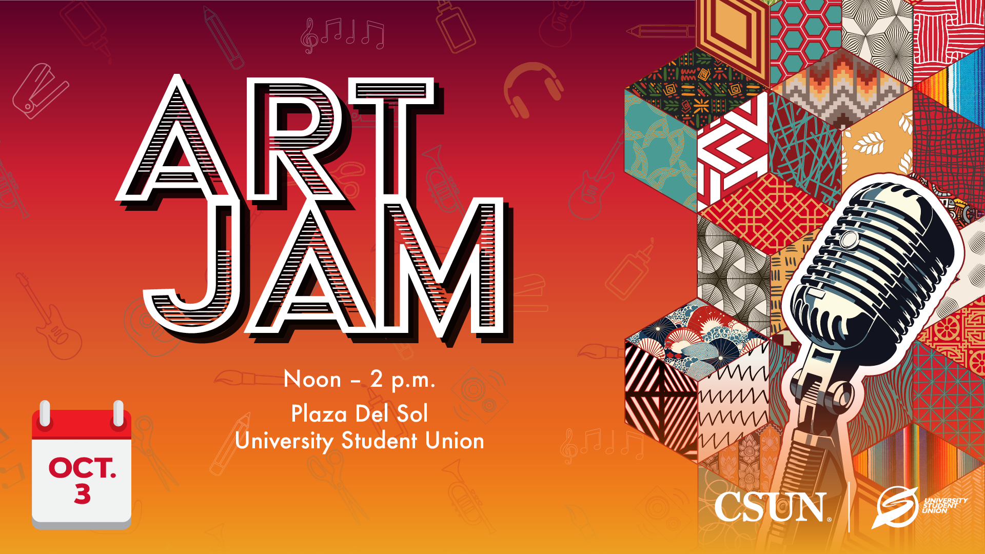 Art Jam: Oct. 3, Noon – 2 p.m., Plaza del Sol, University Student Union