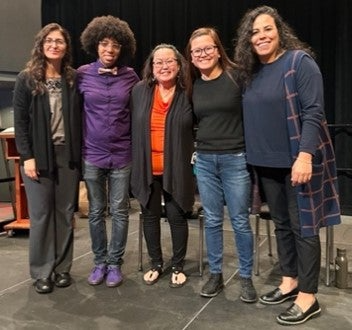 Educator panel, Dr. Carla García-Fernández, Janaee Cobbs, Mingchen Yang, Brenzel Barbauld, Janette Duran