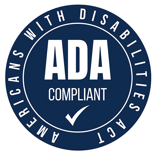 Americans with disabilities act ADA compliant logo with check mark