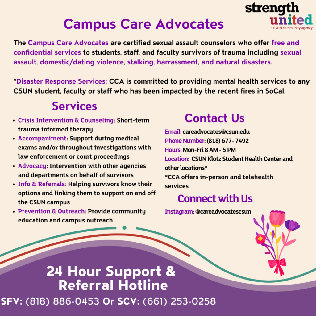 Campus Care Advocates flyer
