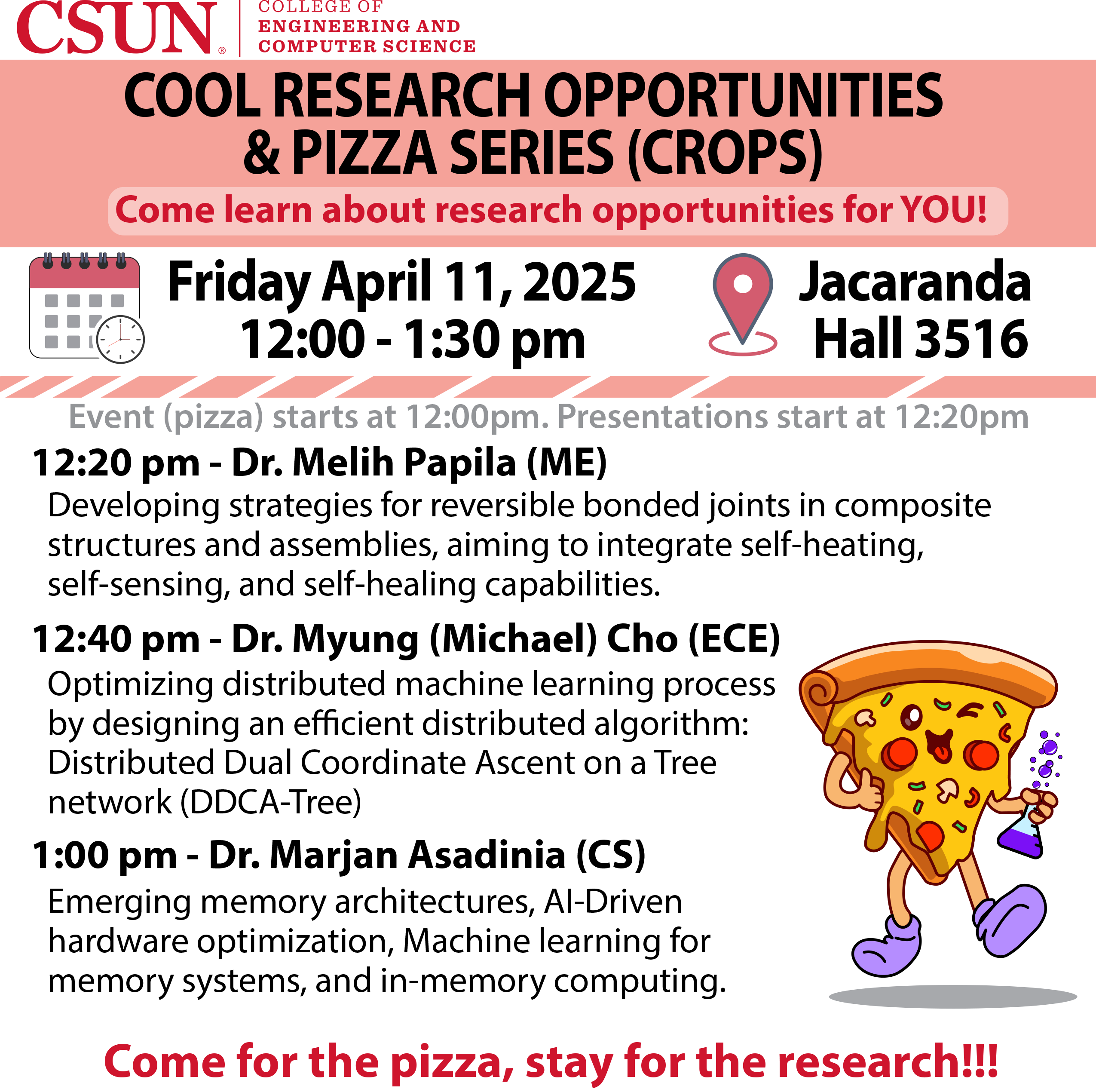 CROPS Flyer for Friday, April 11, 2025 from 12:00 - 1:30 PM