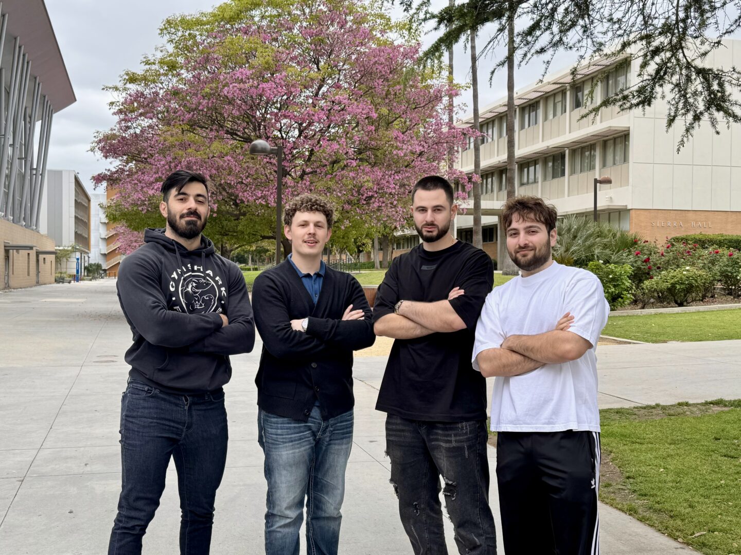 Karen Shirvanyan, Timothy Tracy, Ashot Gharibyan and Robert Paronyan standing together