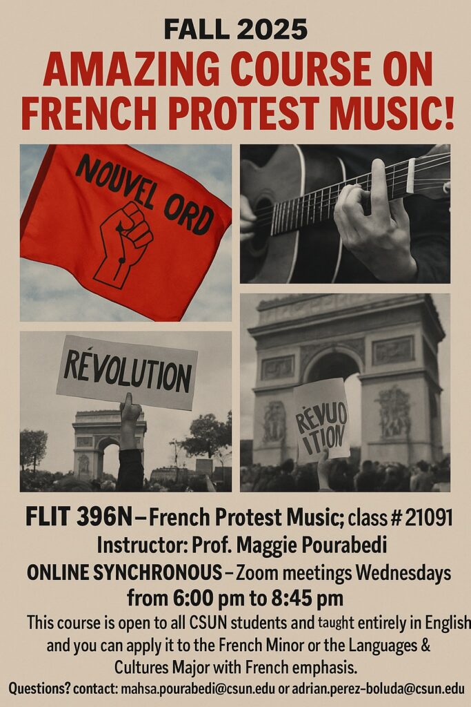 AMAZING COURSE ON FRENCH PROTEST MUSIC! Fall 2025