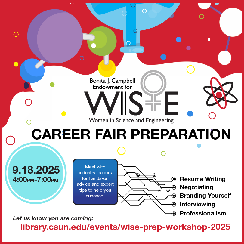 Flyer for the WISE Career Fair Preparation Event