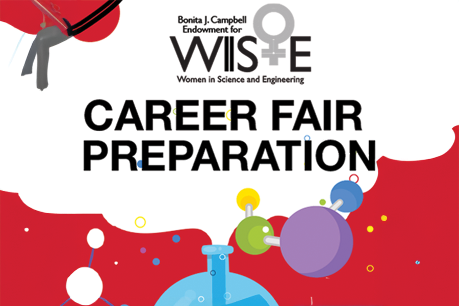 Graphic of the event flyer with a title that reads Career Fair Preparation.