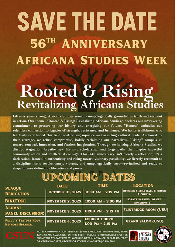 Africana Studies Week 2025 Event Flyer