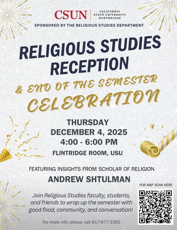 religious studies reception thursday december 4 2026