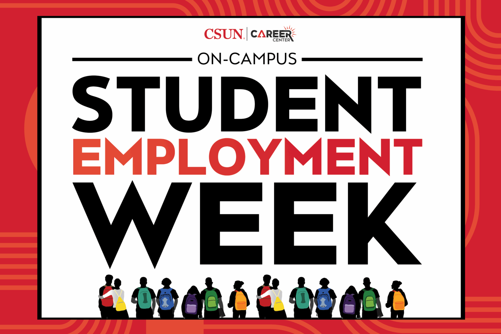 Graphic of students wearing different color book bags.