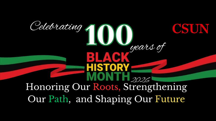 Celebrating 100 Years of Black History Month: Flyer with Africana Studies events listed.
