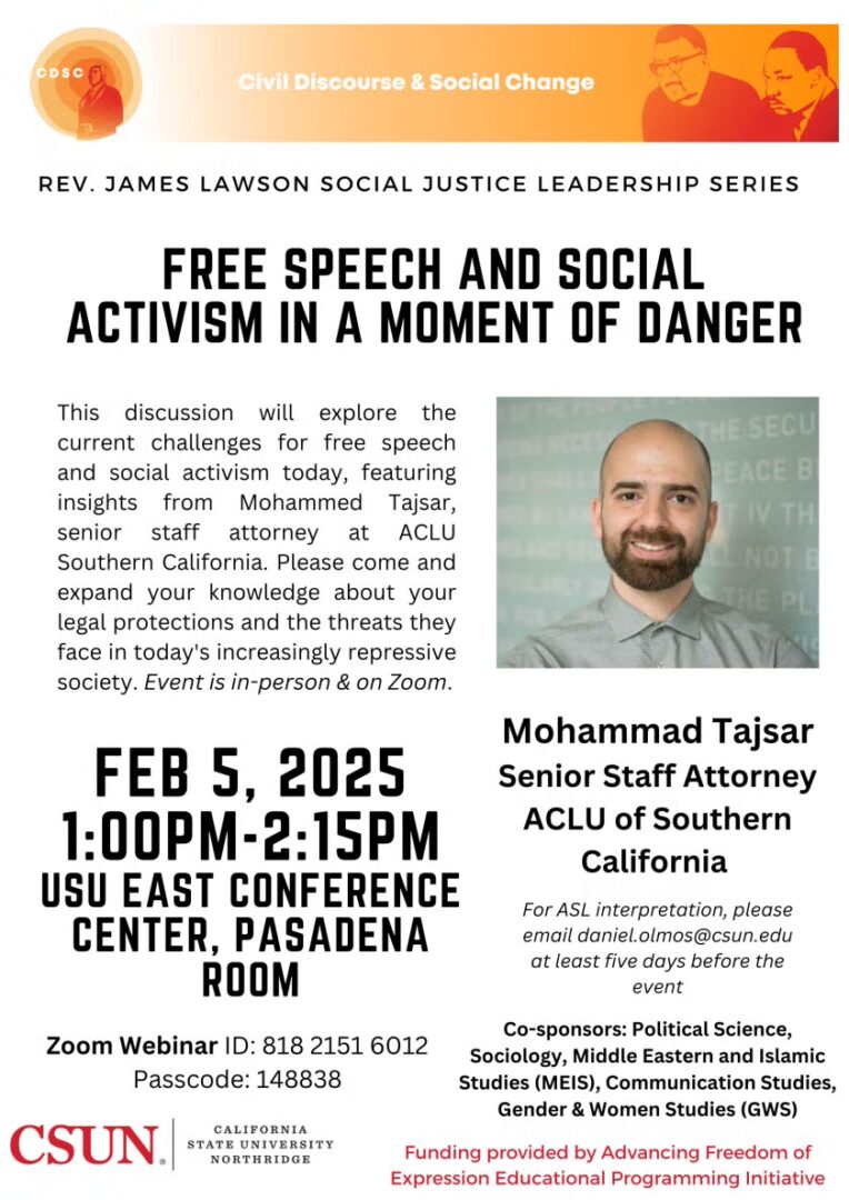 Freedom of Speech & Social Activism in a Moment of Danger