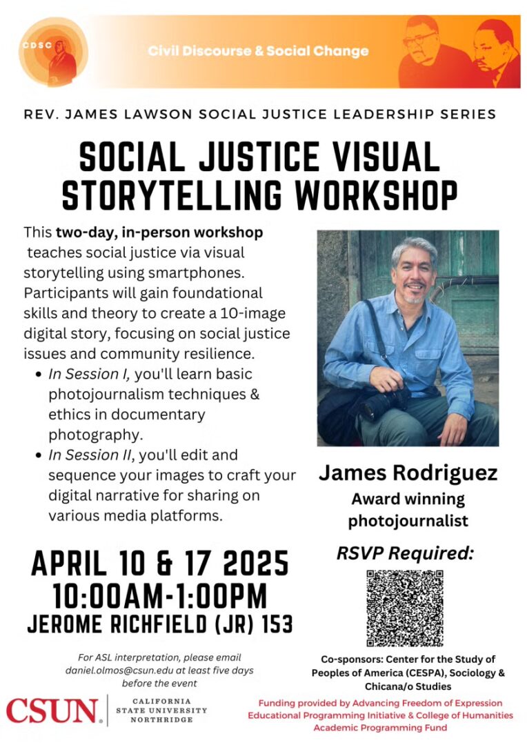 Social Justice Visual Storytelling Workshop with James Rodriguez