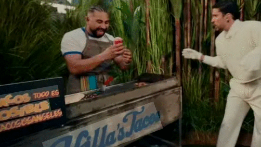 Victor Villa and Bad Bunny at the Super Bowl