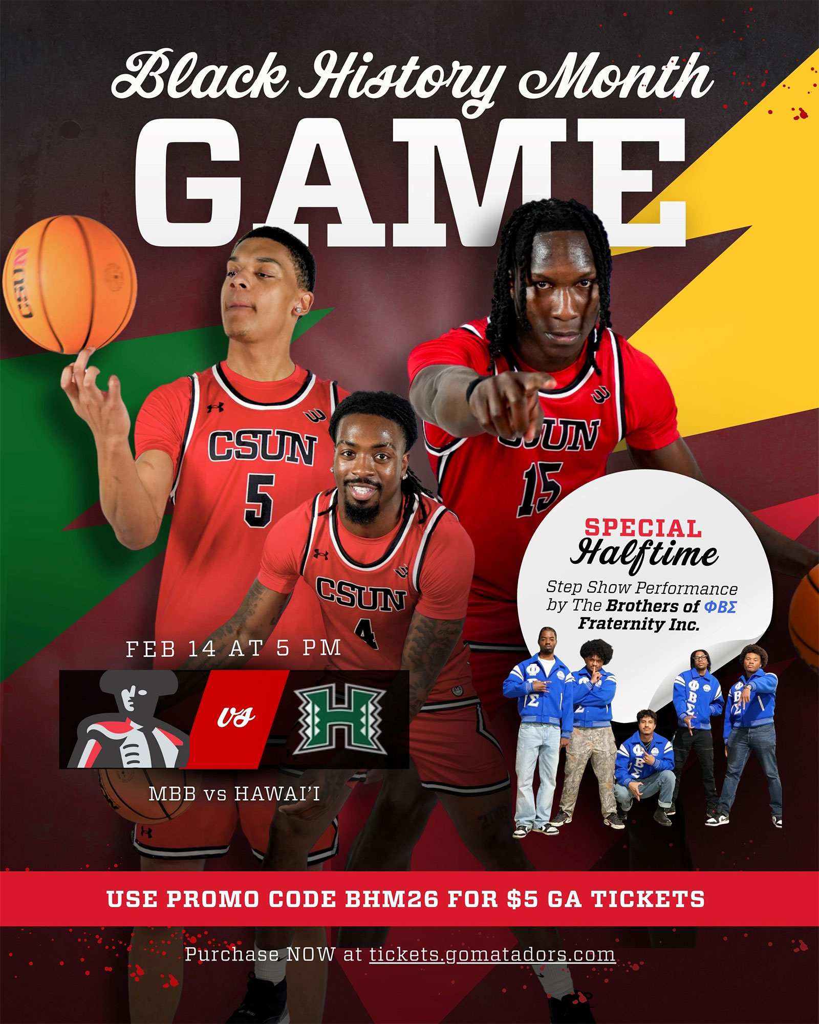 Black History Month Game - CSUN Men's Basketball vs Hawai'i