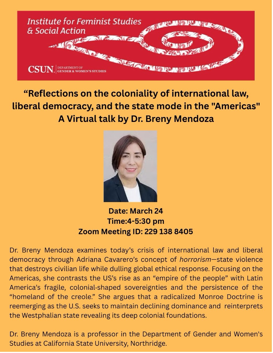 "Reflections on the coloniality of international law, liberal democracy, and the state mode in the "Americas"