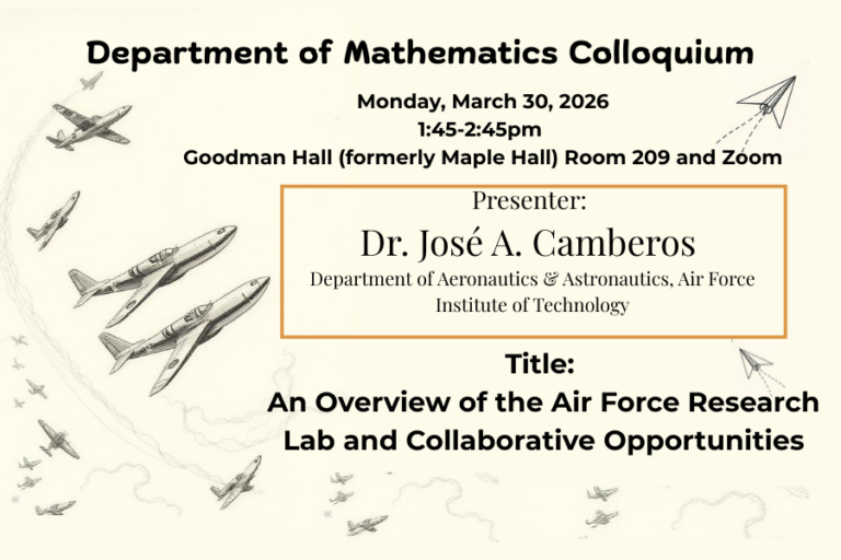 Math Colloquium – Dr. Jose A. Camberos from Air Force Institute of ...