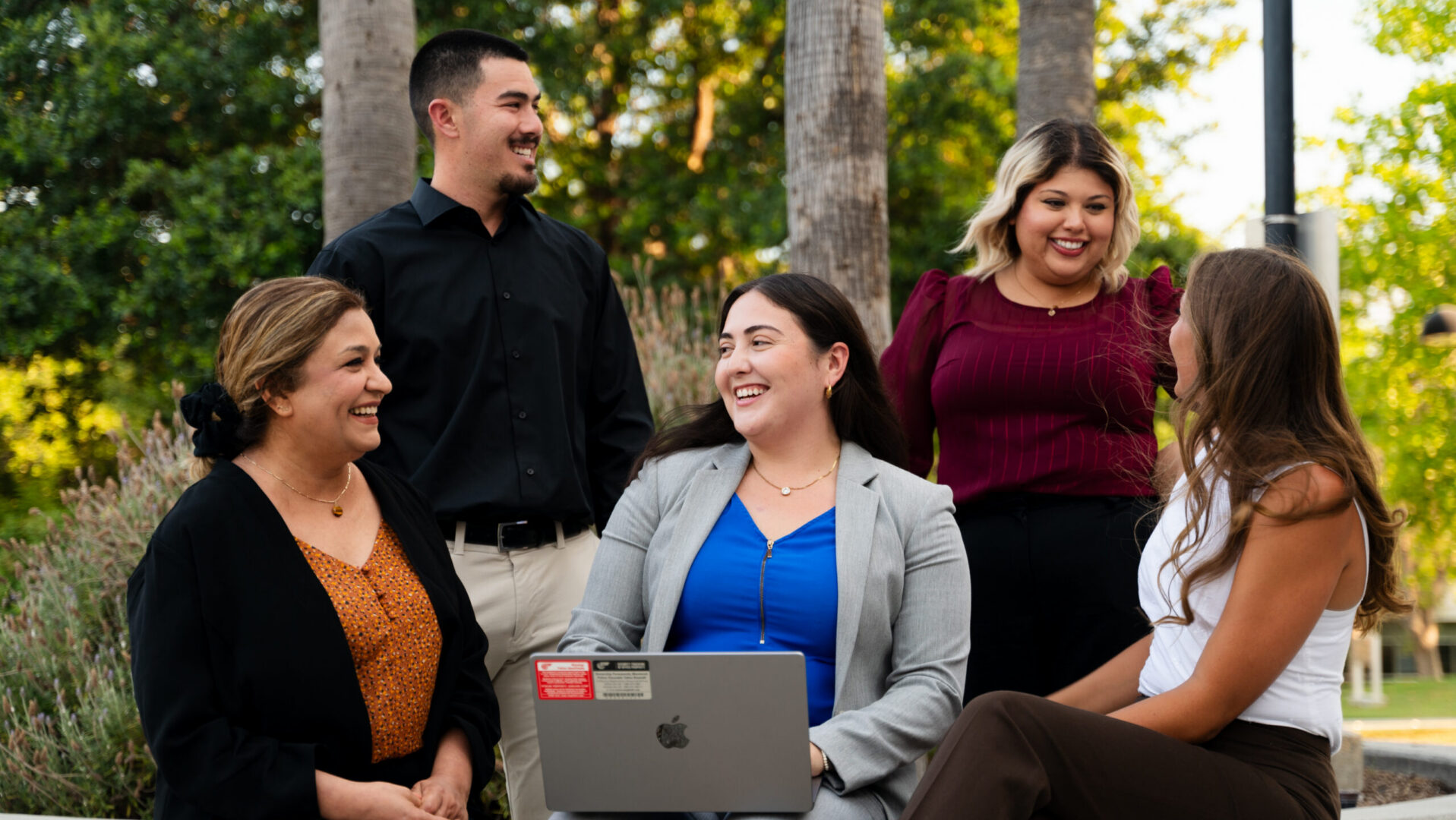 Business students chatting with each other