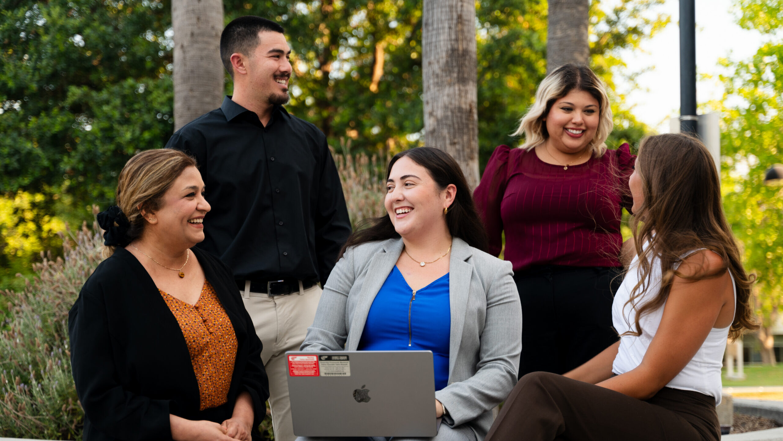 Business students chatting with each other