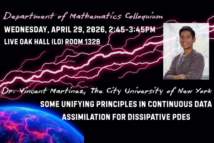 Math department colloquium Wednesday, April 29