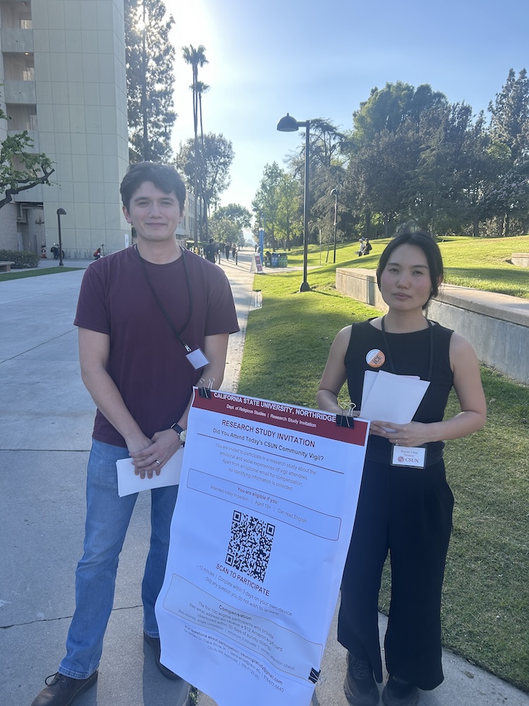 Students at the community vigil