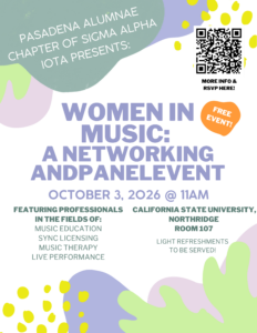 2026 SAI PAC Women In Music Flyer