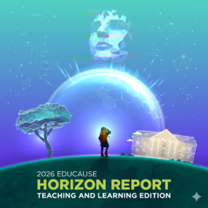 Futuristic scene with geometric tree, digital human face, and abstract building