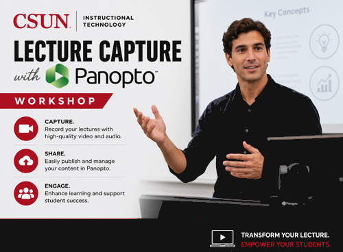 Lecture Capture with Panopto. A male professor standing at a podium.