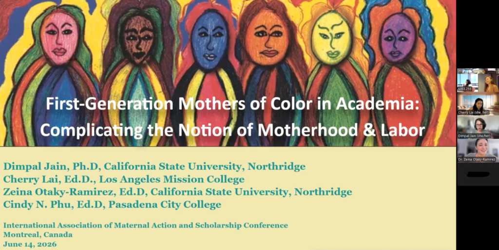 Conference slide for "First-Generation Mothers of Color in Academia: Complicating the Notion of Motherhood & Labor"