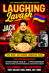 Laughing Lavash Comedy Show poster with event information