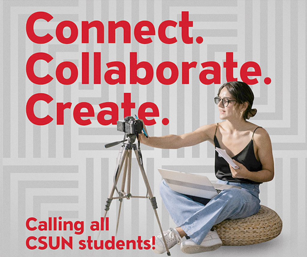Student recording herself with a camera