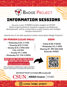 Badge Fall 2026 Info Session Flyer