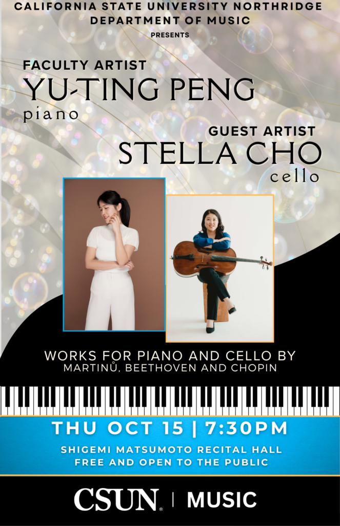 2026-10-15 YU-TING PENG, piano and STELLO CHO, cello