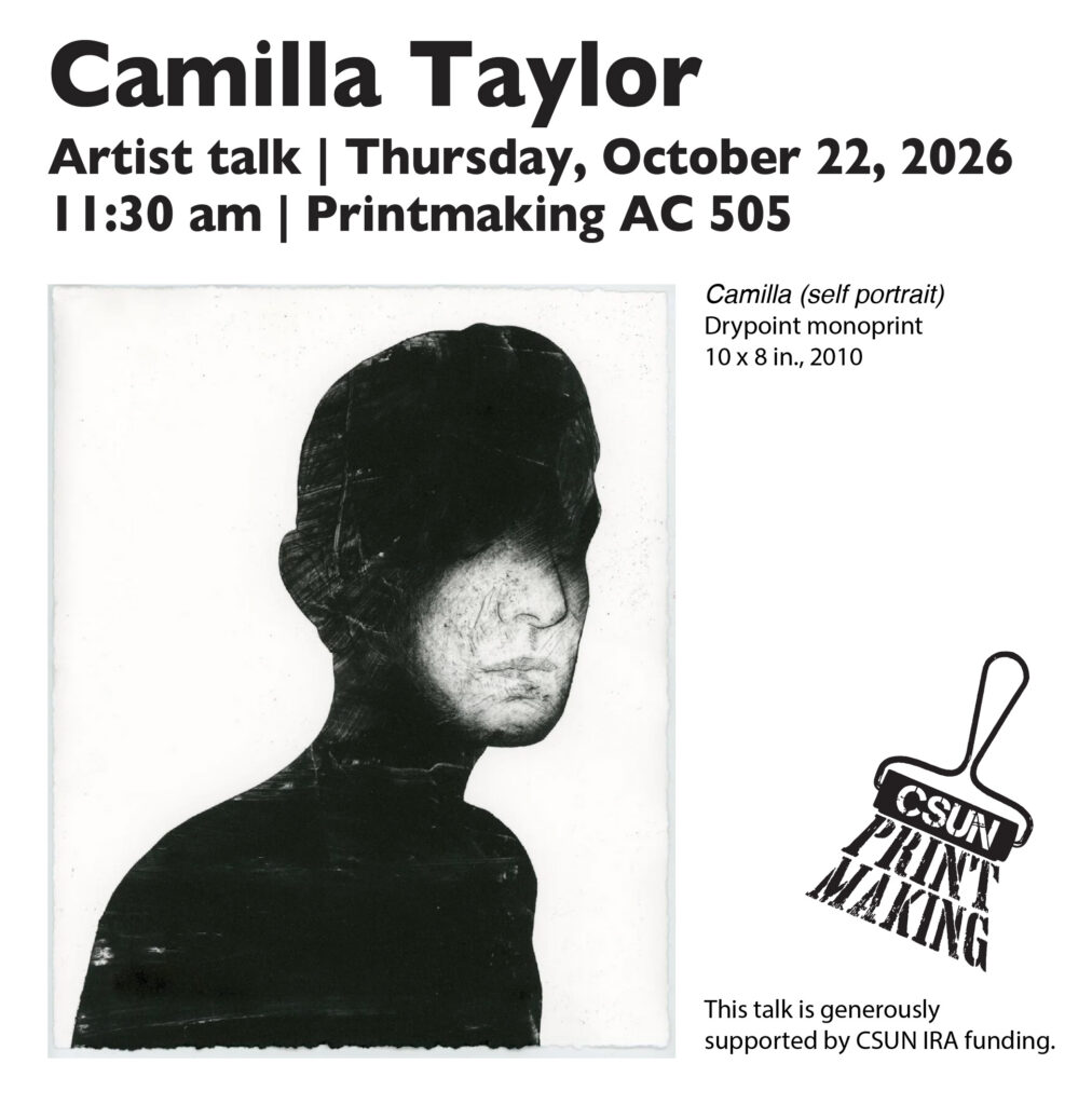 Camilla (self portrait) Drypoint monoprint 10 x 8 in., 2010
