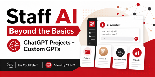 Ataff AI Beyond the Basics class promo. ChatGPT highlighted.