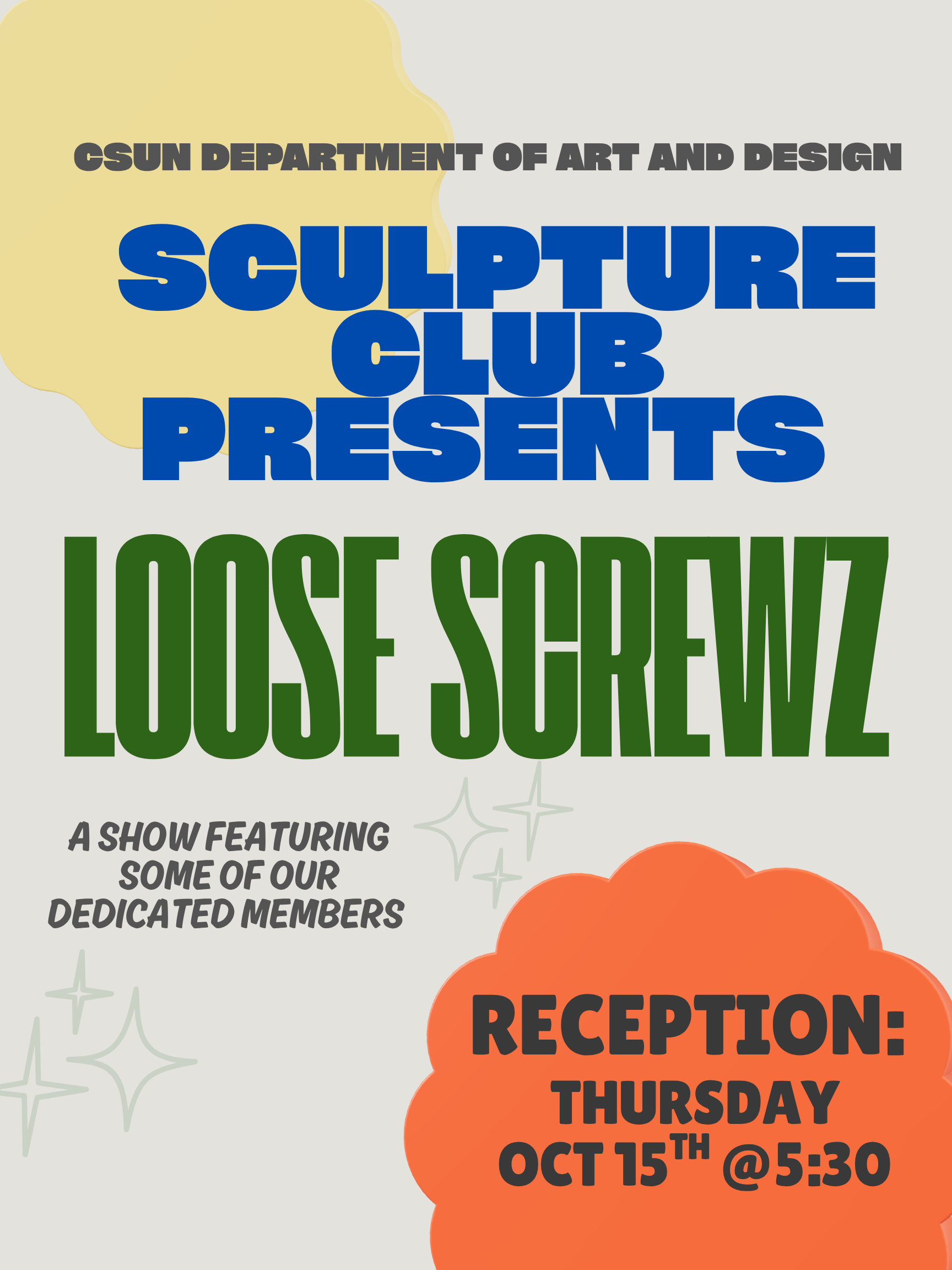 Flier for Sculpture Club Exhibition Loose Screwz