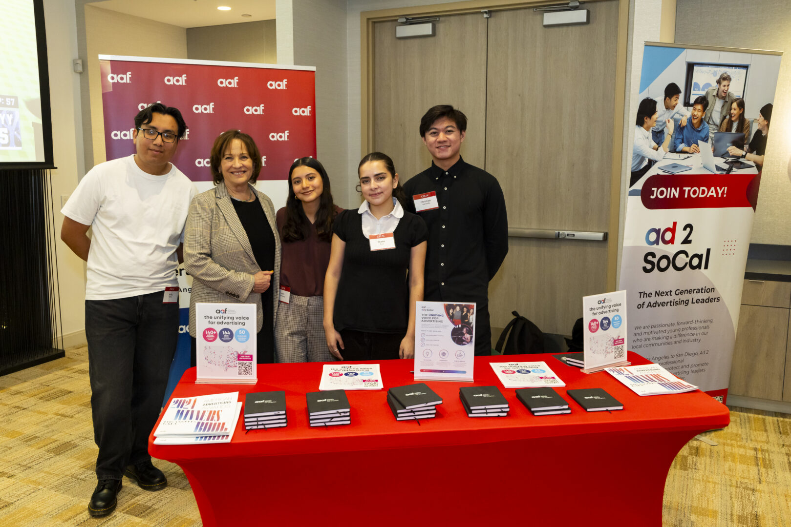 Marketing Chair and Professor Deb Heisley with students at Publicis Group booth