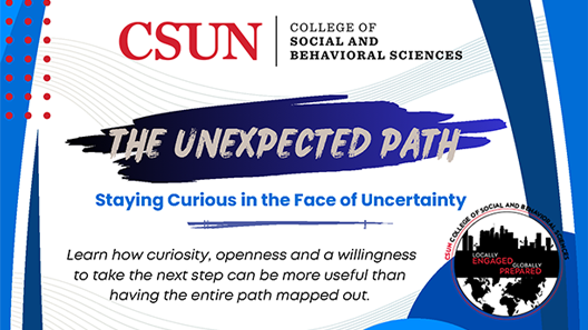 The Unexpected Path: Staying Curious in the Face of Uncertainty Blue text on white background